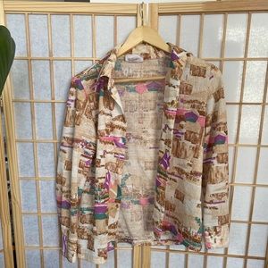 Vintage Jantzen Colored Button Down Long Sleeve Shirt